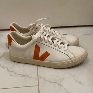 Veja Women's Sneakers in White and Orange